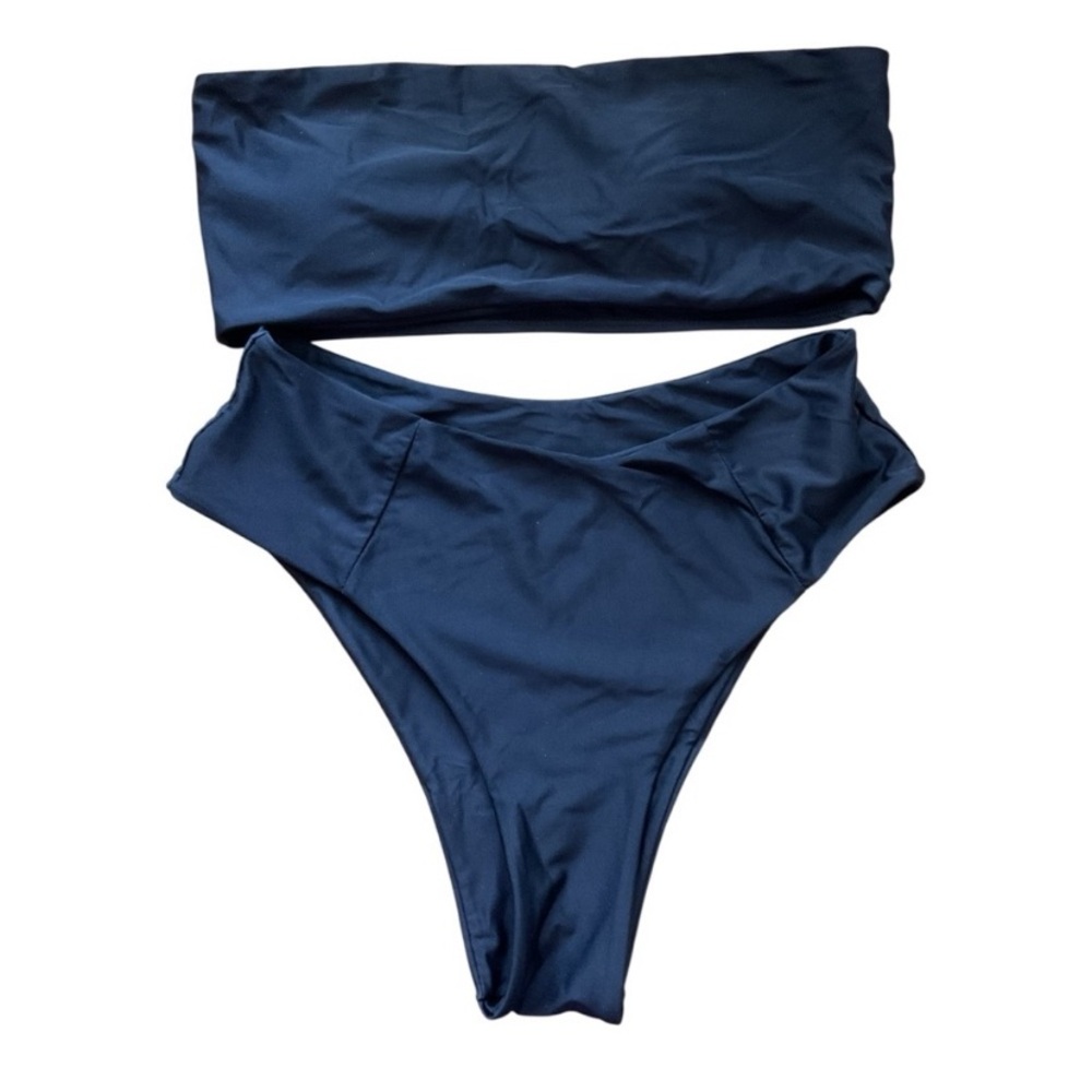 Black Strapless Bikini Set